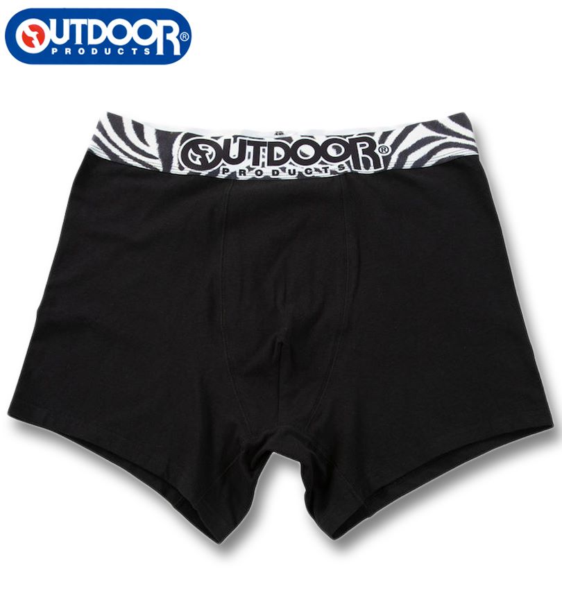 大きいサイズ メンズ OUTDOOR PRODUCTS 綿 ベア天 転写ゴム ブラック ボクサーパンツ ブラック×ゼブラ 3L 4L 5L 6L 7L 8L