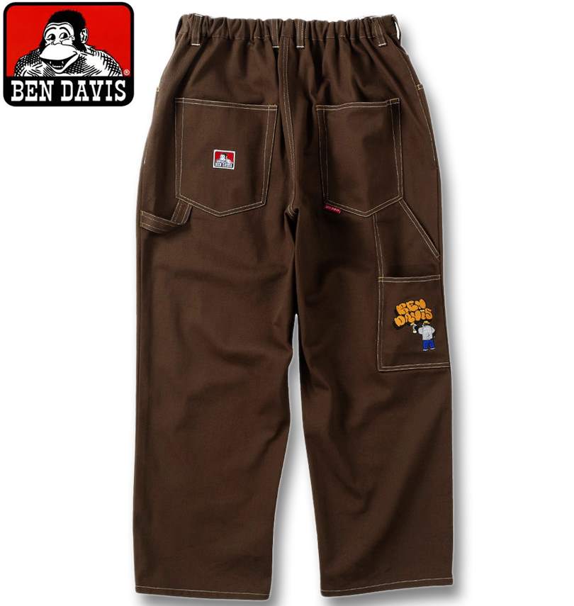 大きいサイズ メンズ BEN DAVIS エンブロイダリー ペインターパンツ ブラウン 3L 4L 5L 6L 送料無料