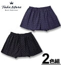 大きいサイズ メンズ Take More 2P 小紋柄 布帛 トランクス ネイビー系×チャコール系 3L 4L 5L 6L 8L