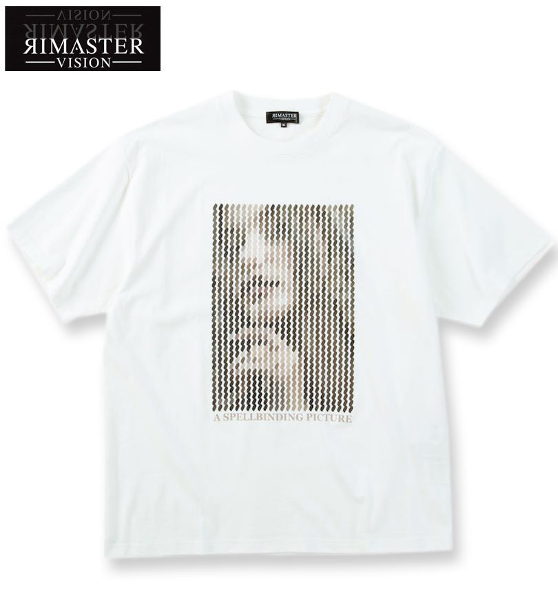 大きいサイズ メンズ RIMASTER VISION 天竺 トリックアート 半袖 Tシャツ ホワイト 3L 4L 5L 6L 8L