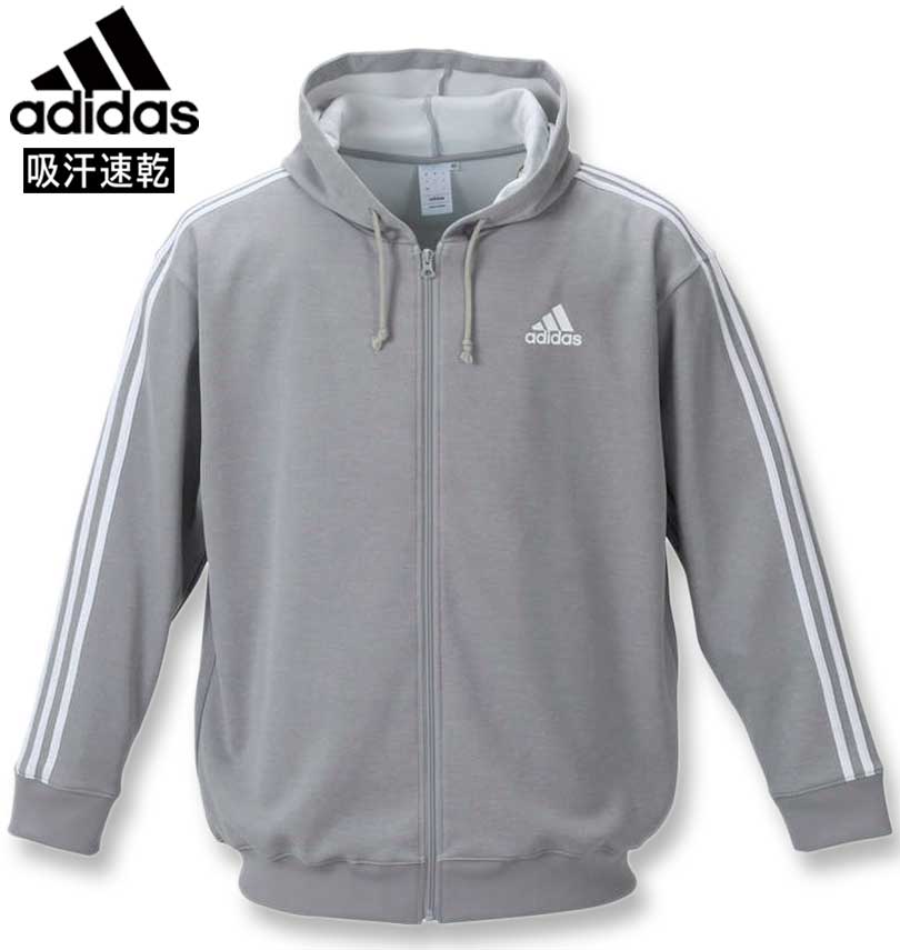 大きいサイズ メンズ adidas アディダス ウォームアップ フルジップパーカー ミディアムヘザーグレー 3XO/2L 4XO/3L 5XO/4L 6XO/5L 7XO/6L 8XO/7L 送料無料