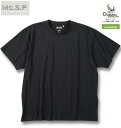 【全品ポイント5倍】大きいサイズ メンズ Mc.S.P オーガニックコットン クルーネック 半袖 Tシャツ ブラック 3L 4L 5L 6L 7L 8L
