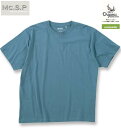 【全品ポイント5倍】大きいサイズ メンズ Mc.S.P オーガニックコットン クルーネック 半袖 Tシャツ サックス 3L 4L 5L 6L 7L 8L