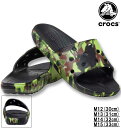 大きいサイズ メンズ crocs クロックス サンダル CLASSIC CROCS SPRAY CAMO SLIDE ブラック M12/30cm M13/31cm M14/32cm M15/33cm