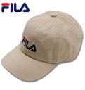 大きいサイズ メンズ FILA(フィラ) LINEAR LOGO綿ツイルキャップ ベージュ 4L/63～65cm