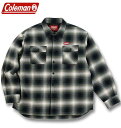 大きいサイズ メンズ Coleman ビエラ起毛 裏キルト シャツジャケット アイボリー系 3L 4L 5L 6L 送料無料