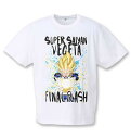 大きいサイズ メンズ DRAGONBALL Z 超サイヤ人ベジータファイナルフラッシュ半袖Tシャツ ホワイト 3L 4L 5L 6L 送料無料