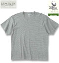 【全品ポイント5倍】大きいサイズ メンズ Mc.S.P オーガニックコットン ミジンボーダー Vネック 半袖 Tシャツ グレー 3L 4L 5L 6L 7L 8L 送料無料