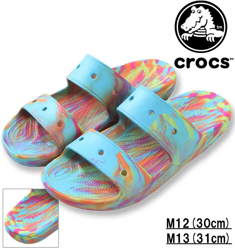 大きいサイズ メンズ crocs クロックス サンダル CLASSIC CROCS MARBLE SANDAL ネプチューン マルチ M12/30cm M13/31cm 送料無料