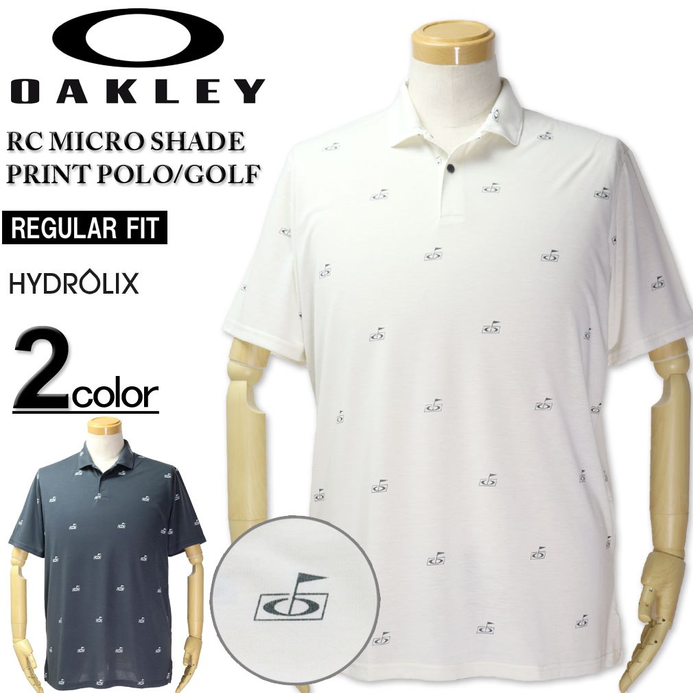 オークリー ポロシャツ メンズ 大きいサイズ メンズ OAKLEY オークリー ゴルフ 半袖ポロシャツ 小柄プリント XL XXL 送料無料