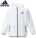 大きいサイズ メンズ adidas アディダス ウーブンフードジャケット ホワイト 3XO/2L 4XO/3L 5XO/4L 6XO/5L 7XO/6L 8XO...