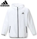 大きいサイズ メンズ adidas アディダス ウーブンフードジャケット ホワイト 3XO/2L 4XO/3L 5XO/4L 6XO/5L 7XO/6L 8XO/7L 送料無料