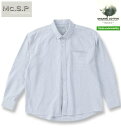 【全品ポイント5倍】大きいサイズ メンズ Mc.S.P オーガニック100 オックス ストライプ 長袖 B.D シャツ ブルー 3L 4L 5L 6L 8L 送料無料