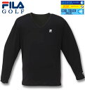 大きいサイズ メンズ FILA GOLF(フィラゴルフ) Vネックインナーシャツ ブラック 3L 4L 5L 6L 送料無料