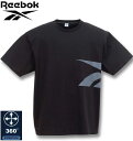 大きいサイズ メンズ Reebok サイドベクターグラフィック 半袖 Tシャツ ブラック 3L 4L 5L 6L 8L 送料無料(4)