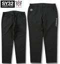 大きいサイズ メンズ SY32 by SWEET YEARS ゴルフ エンボス ストレッチ パンツ ブラッ
