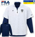 大きいサイズ メンズ FILA GOLF ゴルフ 半袖シャツ+インナー セット ホワイト×ネイビー 3L 4L 5L 6L 送料無料