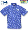 大きいサイズ メンズ FILA GOLF フィラゴルフ ロゴグラフィックプリントホリゾンタルカラー半袖シャツ ブルー 3L 4L 5L 6L 送料無料(4)