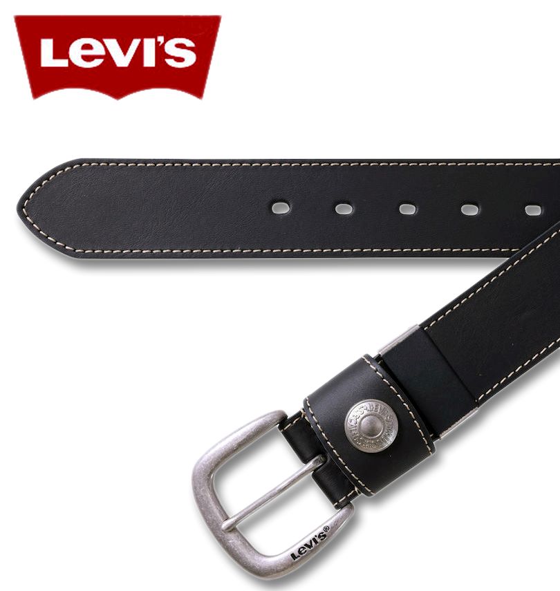 大きいサイズ メンズ Levi's リベット ベルト ブラック ロングサイズ 2L/~130cm 送料無料