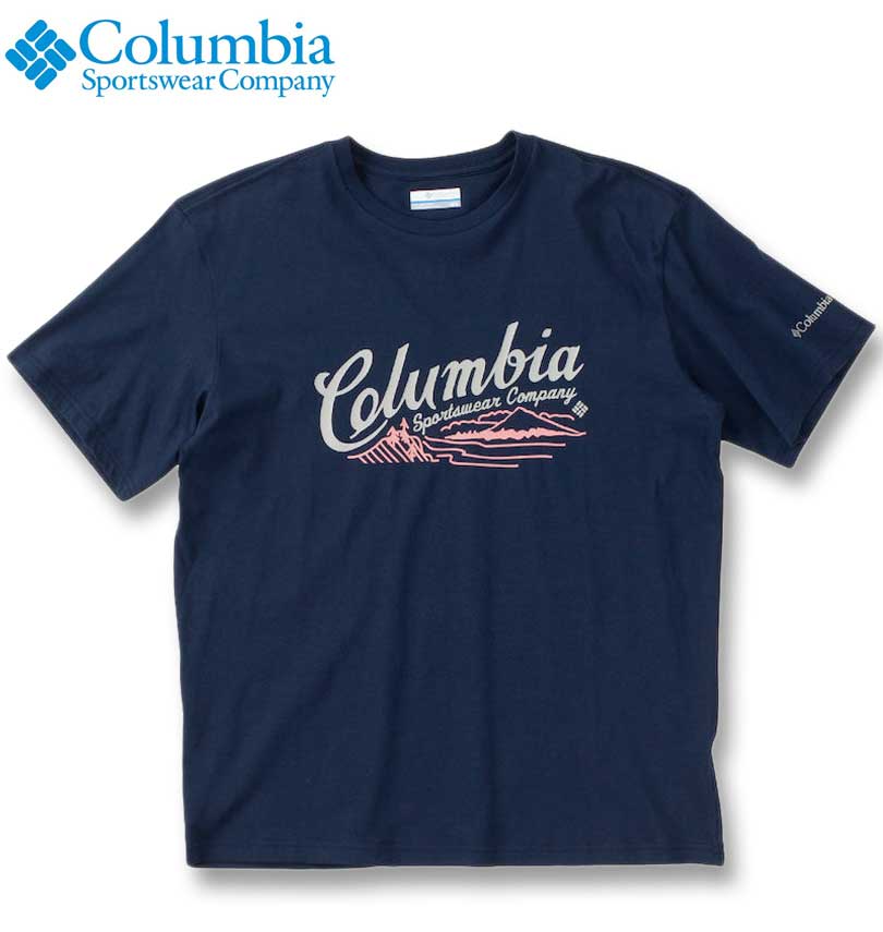 大きいサイズ メンズ Columbia ロッカウェイ リバーグラフィック 半袖 Tシャツ カレッジネイビー 1X/3L 2X/4L 3X/5L 4X/6L 5X/7L 6X/8L 送料無料