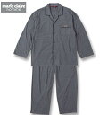 大きいサイズ メンズ marie claire homme TC 天竺 長袖 パジャマ チャコール 3L 4L 5L 6L 8L 送料無料