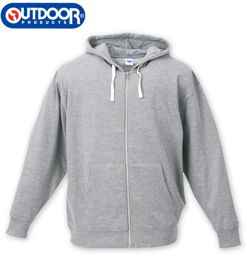 大きいサイズ メンズ OUTDOOR PRODUCTS フルジップ パーカー トレーナー モクグレー 3L 4L 5L 6L 8L 送料無料