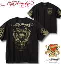 【全品5%OFFクーポン・ポイント5倍】大きいサイズ メンズ Ed Hardy 天竺 刺繍&プリント 半袖 Tシャツ ブラック 3L 4L 5L 6L 送料無料(4)