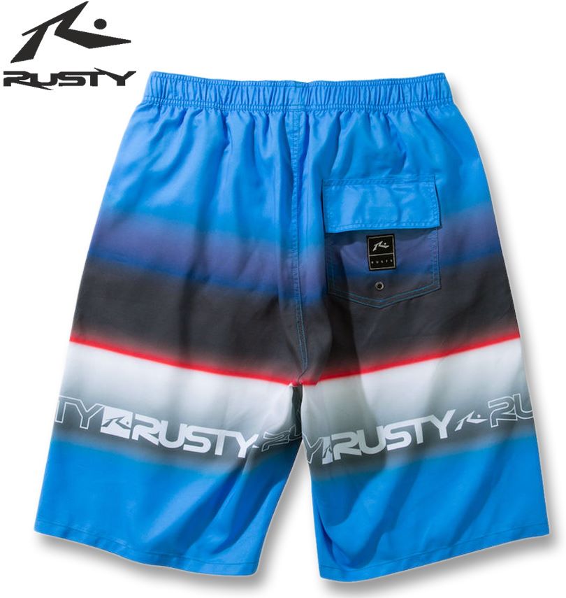 大きいサイズ メンズ RUSTY マイクロツイル サーフパンツ ブルー 3L 4L 5L 6L 送料無料