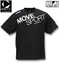 大きいサイズ メンズ MOVESPORT ビッグロゴ 半袖 Tシャツ ブラック 3L 4L 5L 6L 送料無料