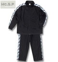 大きいサイズ メンズ Mc.S.P モザイクプリント 切替 ジャージ 上下セット ブラック×グレー 3L 4L 5L 6L 8L 送料無料