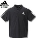 大きいサイズ メンズ adidas(アディダス) 半袖ポロシャツ ブラック 3XO/2L 4XO/3L 5XO/4L 6XO/5L 7XO/6L 8XO/7L 送料無料