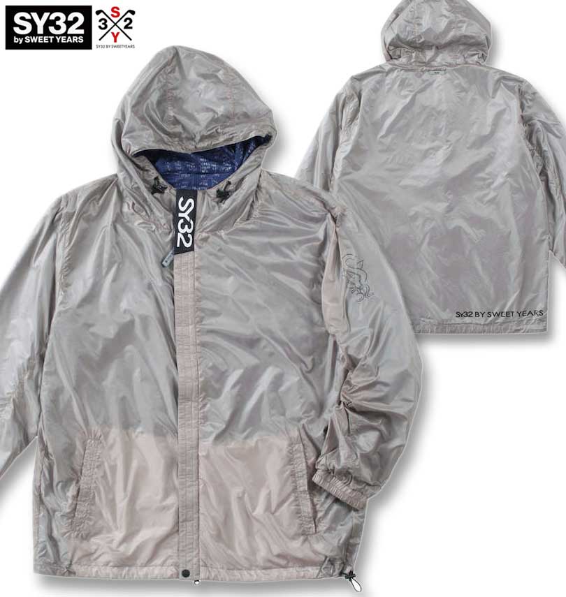 大きいサイズ メンズ SY32 by SWEET YEARS ゴルフ リバーシブル ウインドジャケット グレー 3L 4L 5L 6L 送料無料