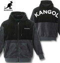 カンゴール ボアジャケット メンズ 大きいサイズ メンズ KANGOL(カンゴール) シルキーフリースジャケット ブラック×チャコール 3L 4L 5L 6L 8L 送料無料