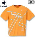 【全品ポイント5倍】大きいサイズ メンズ LE COQ SPORTIF ルコック 杢スムースグラフィックプラクティス半袖Tシャツ オレンジ 3L 4L 5L 6L 送料無料