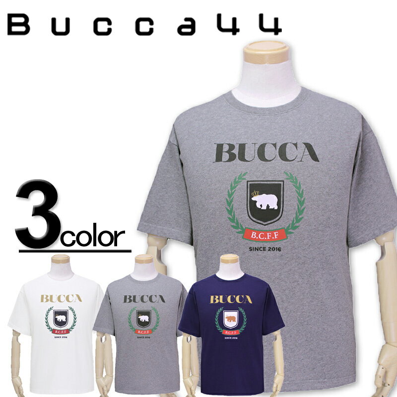 大きいサイズ メンズ Bucca44(ブッカフォーティーフォー) カレッジロゴ 半袖Tシャツ XXL XXXL【コンビニ受取対応商品】【セール品のため返品交換不可】