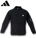 大きいサイズ メンズ adidas golf アディダスゴルフ ダンボールニットファブリックミックス フルジップジャケット ブラック 3XL 送料無料