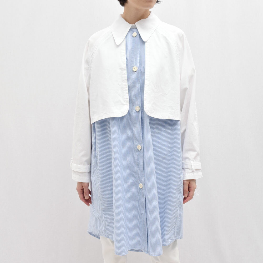 正規品 MM6 MAISON MARGIELA(エムエム6 メゾン マルジェラ)S32AM0298 ストライプ レイヤードシャツ レディース