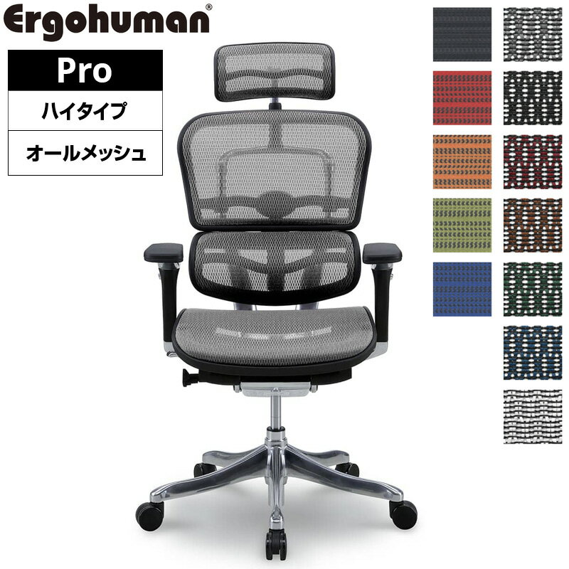 エルゴヒューマン プロハイタイプ EHP-HAM メッシュ オフィスチェア パソコンチェア デスクチェア Ergohuman PRO リクライニング メッシュ テレワーク 椅子 おしゃれ 送料無料 1