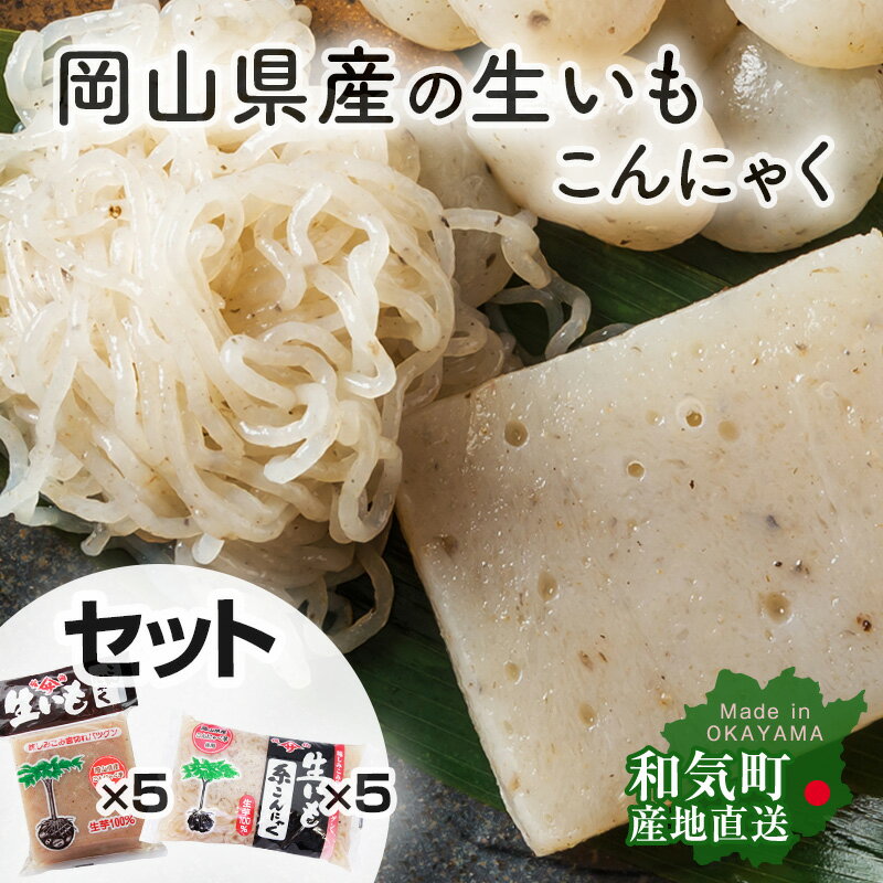 岡山県産 生いも こんにゃく 詰め合わせ 【Aセット】 10点セット 角こんにゃく 糸こんにゃく 手作り クラフト 産地直送 国産 日本製 【産直】