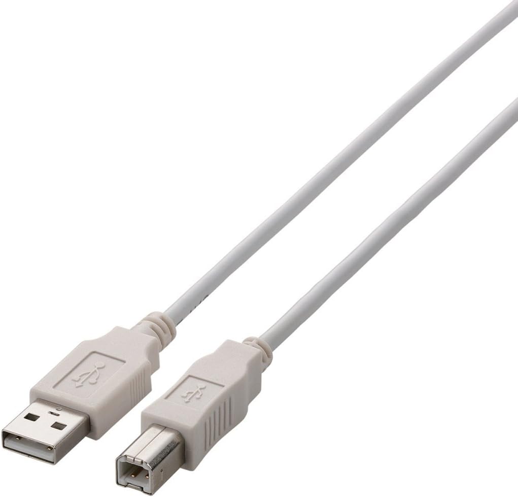 エレコム USBケーブル 【B】 USB2.0 (USB A オス to USB B オス) 3m ホワイト U2C-BN30WH