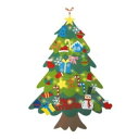 【クリスマスセール】 DIYクリスマスツリー タペストリー1m HAC4365 省スペース 収納 コンパクト 安全 壁につける 高さ1m LEDライト オーナメ...
