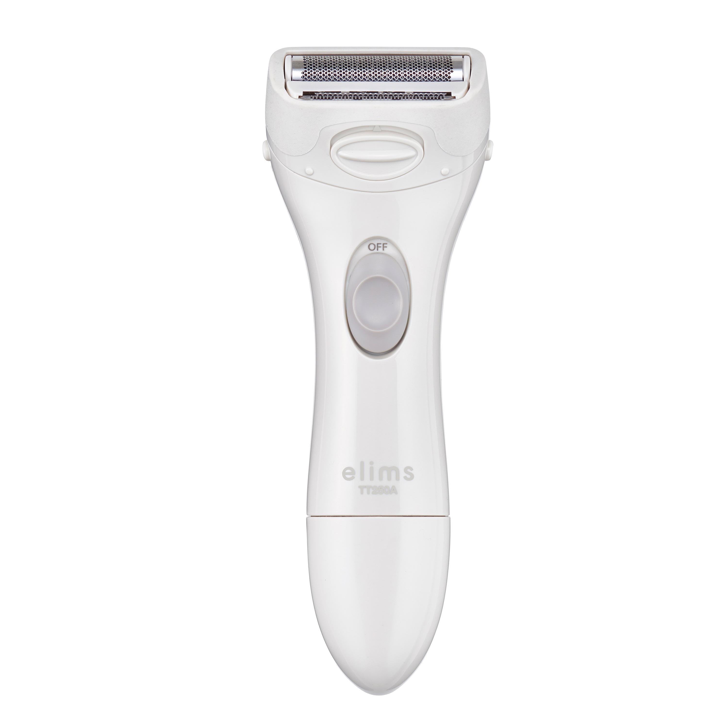 レディシェーバー ホワイト TT250A-W　レディースシェーバー ボディシェーバー ワイド刃 肌にやさしい ラバー素材 泡剃り まるごと水洗い トリミングコーム付き 掃除用ブラシ付き 乾電池式 抗菌剤配合 清潔 ムダ毛ケア