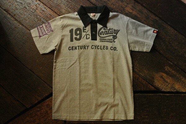 ★MWSエムダブリュエス★「19 E/C CENTURY CYCLES CO.」158900-12 半袖ポロシャツグレー