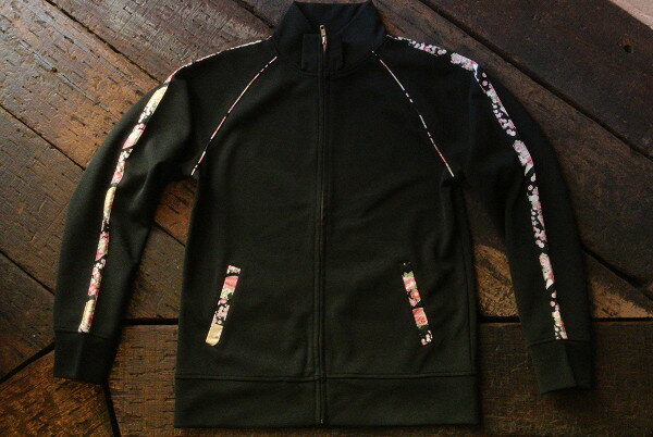 ★衣櫻 ころもざくら★和柄パイピングトラックジャケット さ-416ジャージブラック