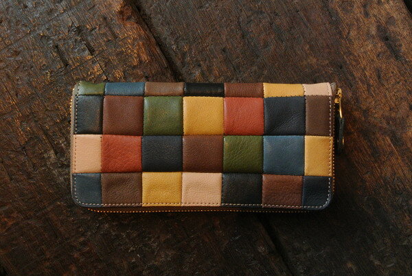 ★DAMASQUINA(ダマスキーナ)★PATCHWORK ZIP WALLET LARGE　ブロックパッチワークジップウォレットLウォレット 財布　長財布MULTI