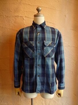 ★SugarCane シュガーケーン東洋エンタープライズ★FICTION ROMANCE（フィクションロマンス）『 INDIGO FLANNEL CHECK』インディゴフランネルシャツ SC27079ネルシャツ421NY