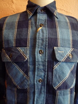 ★SugarCane シュガーケーン東洋エンタープライズ★FICTION ROMANCE（フィクションロマンス）『 INDIGO FLANNEL CHECK』インディゴフランネルシャツ SC27079ネルシャツ421NY