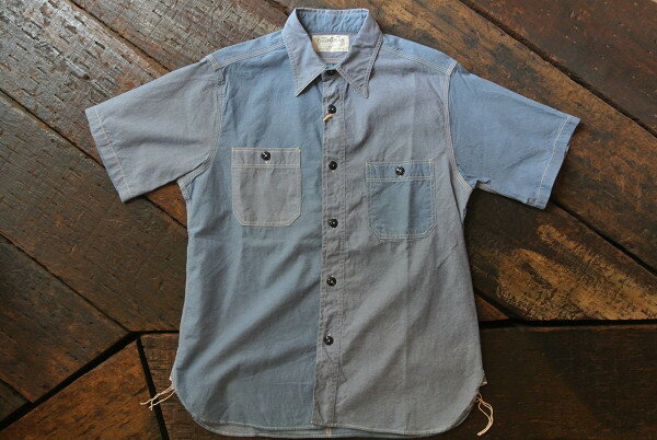 楽天BIG SHOT★SugarCane シュガーケーン東洋エンタープライズ★FICTION ROMANCE 5oz. VAT DYED & ROPE DYED S/S WORK SHIRT SC37341 東洋エンタープライズ 半袖シャツ128NVY