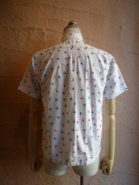 ★SUNSURF サンサーフ★HULA DANCER OXFORD S/S SS34973フラ総柄BD半袖シャツOFF WHITE(105)