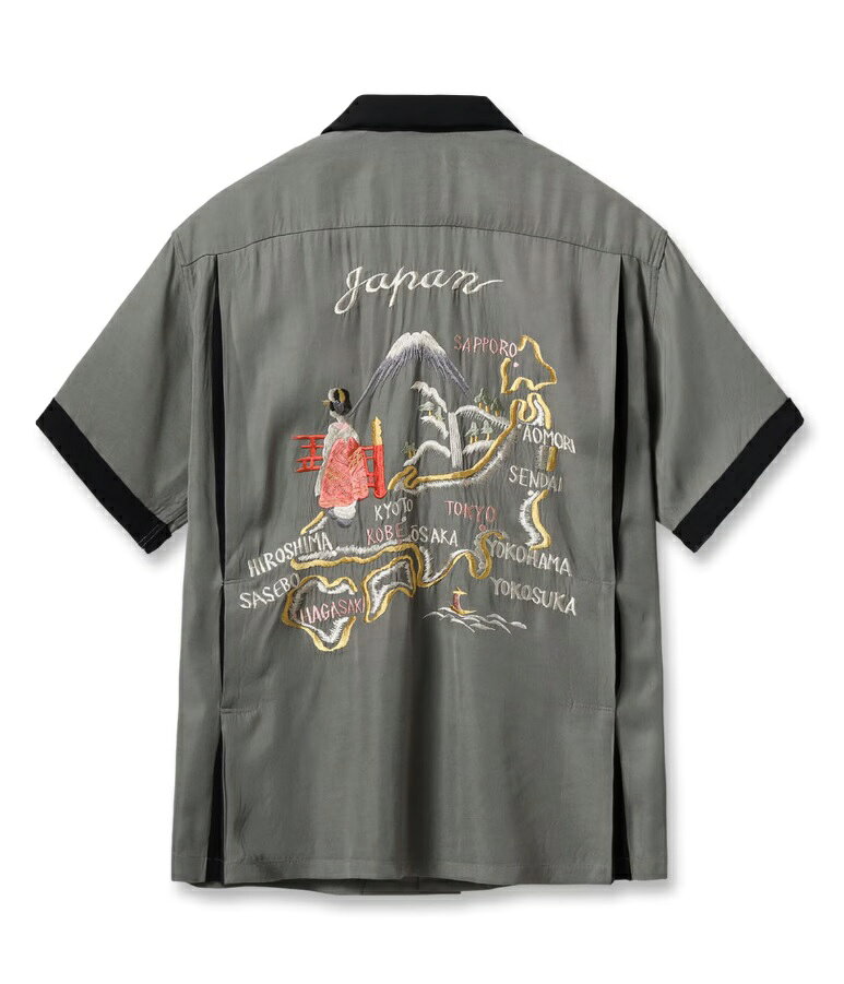 ★TAILOR東洋TAILORTOYOテーラー東洋★ SUKA SHIRT “JAPAN MAP” Lot No. TT39699スカシャツ　スカボーリングシャツ115) GRAY